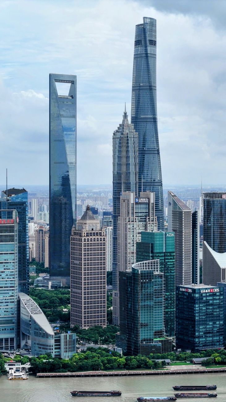 shanghai skyline featuring iconic skyscrapers